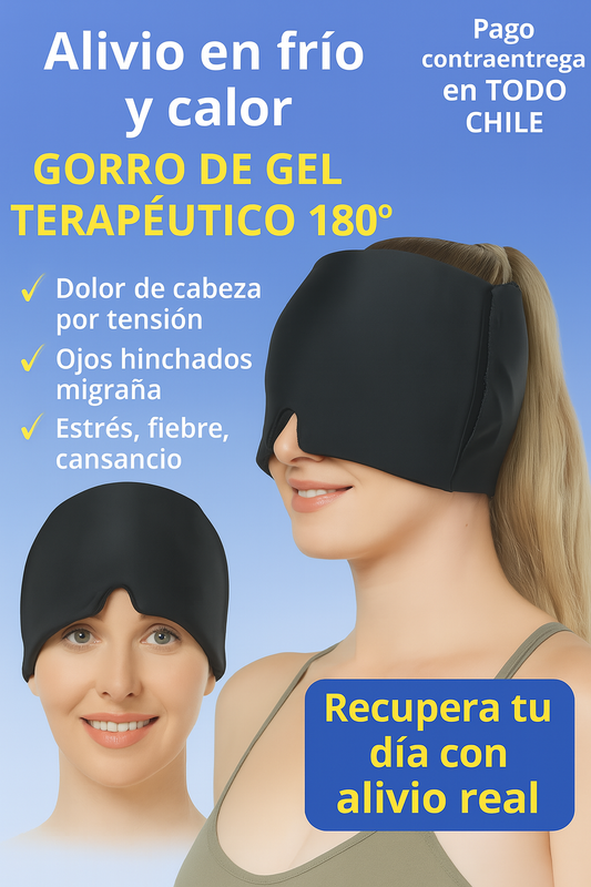 Gorro de Gel Terapéutico 180° – Alivio en frío y calor para migrañas, ojos hinchados, estrés y fatiga