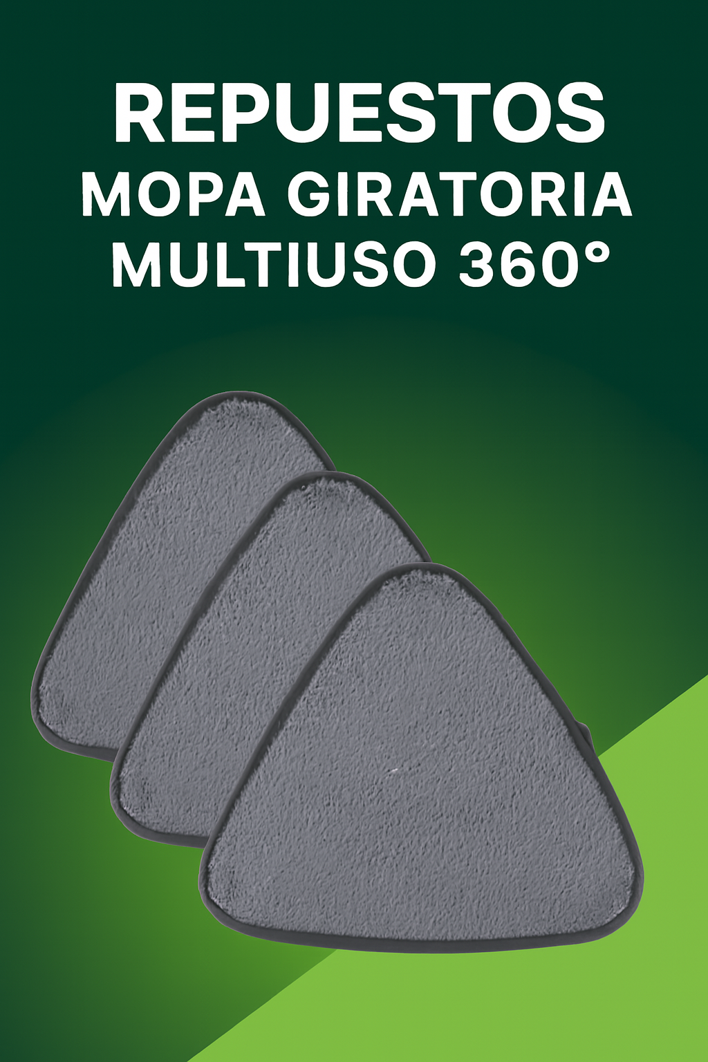 3 Repuestos de Mopa Giratoria Multiuso 360°