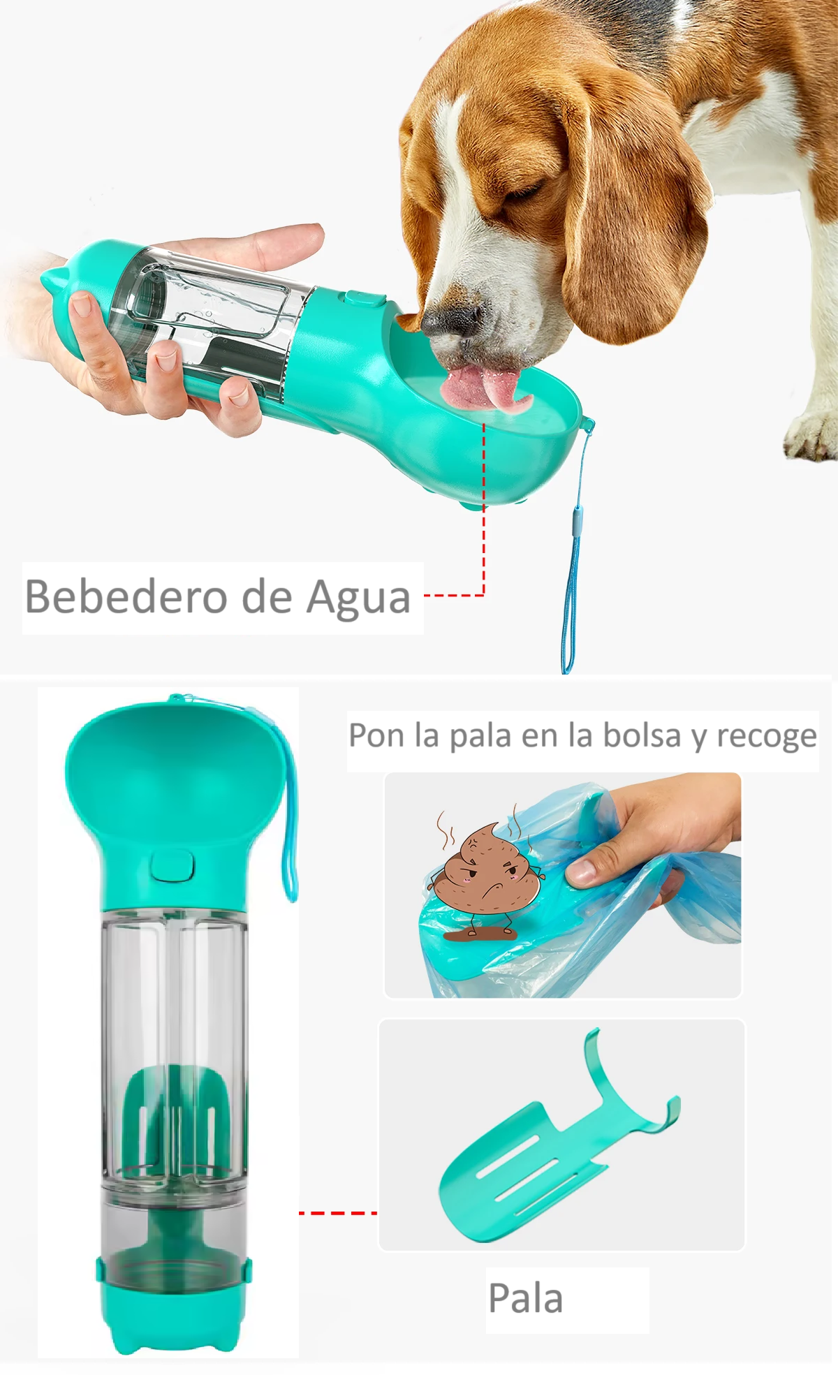 Botella Dispensadora 4 En 1 Para Mascota