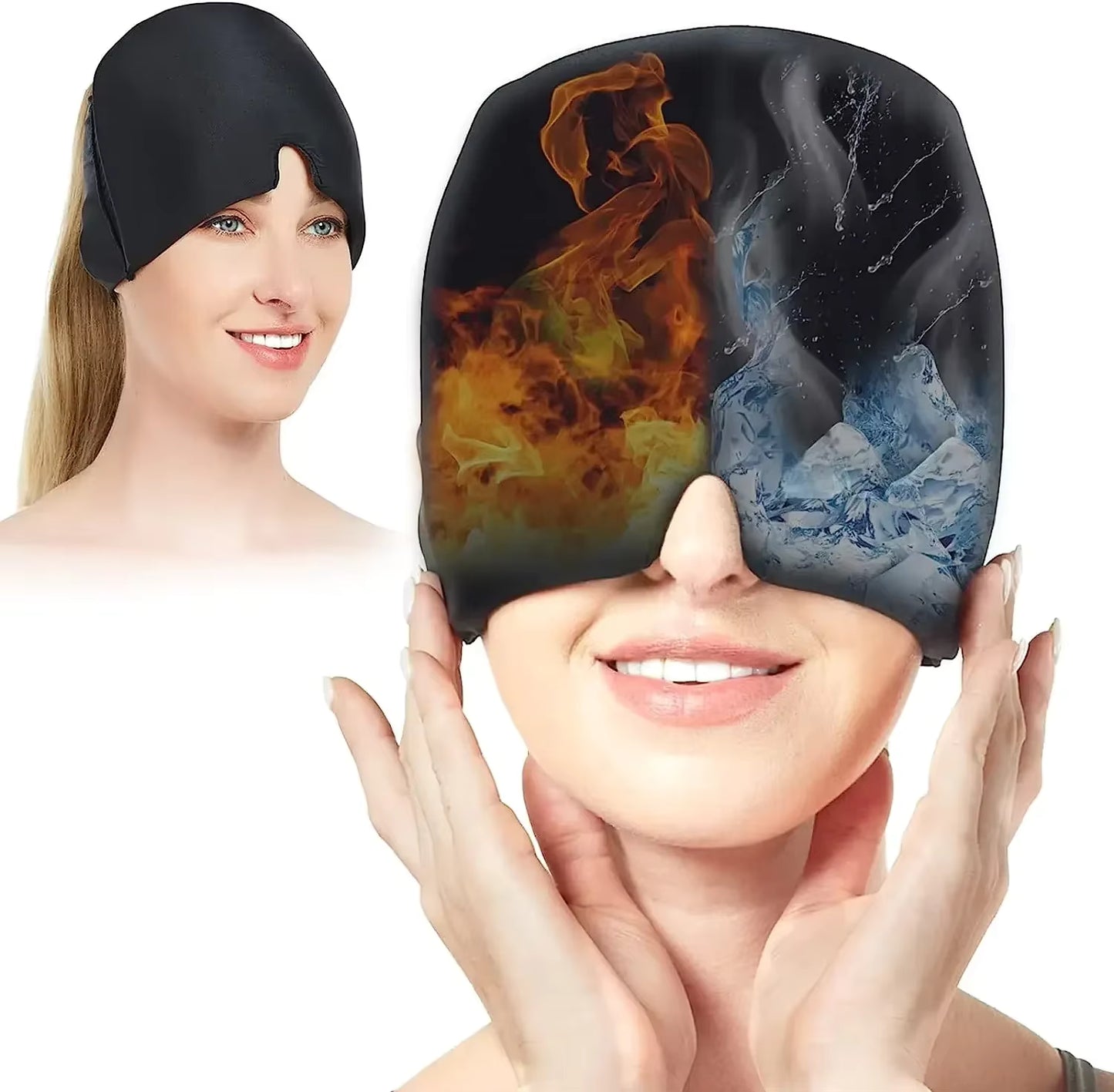 Gorro de Gel Terapéutico 180° – Alivio en frío y calor para migrañas, ojos hinchados, estrés y fatiga