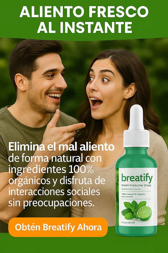 🦷 BREATIFY | Eliminador de Mal Aliento 25ml ¡Respira confianza en cada palabra!