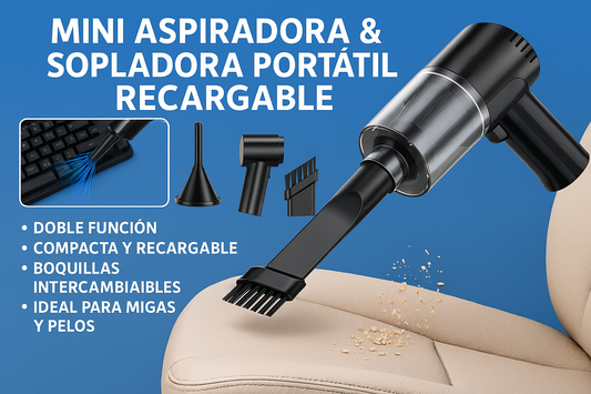 ASPIRATODO – Mini Aspiradora Sopladora portátil recargable