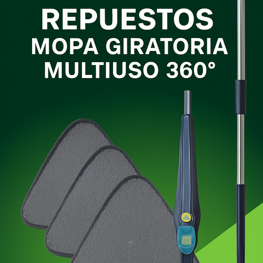 3 Repuestos de Mopa Giratoria Multiuso 360°