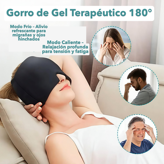 Gorro de Gel Terapéutico 180° – Alivio en frío y calor para migrañas, ojos hinchados, estrés y fatiga